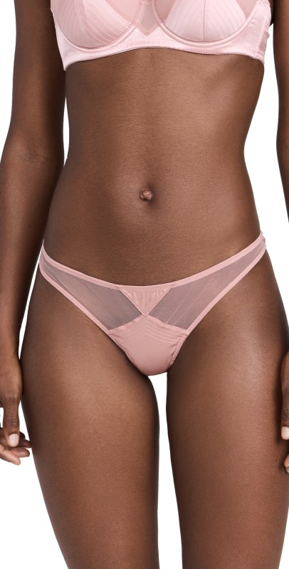 Fleur du Mal Top Stitch Thong Rose Pink