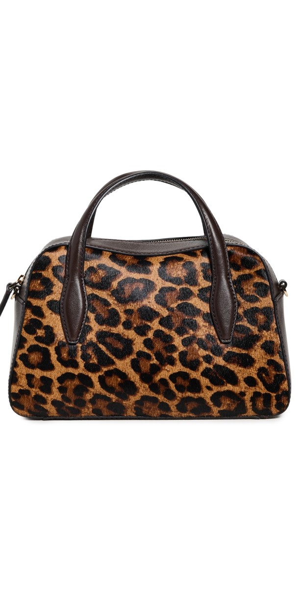 Madewell The Mini Crossbody Bag in Leopard-Print Haircalf Caramel Mult