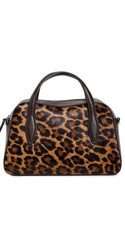 Madewell The Mini Crossbody Bag in Leopard-Print Haircalf Caramel Mult