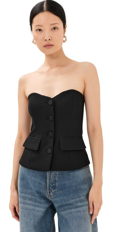 Veronica Beard Arlette Bustier Black