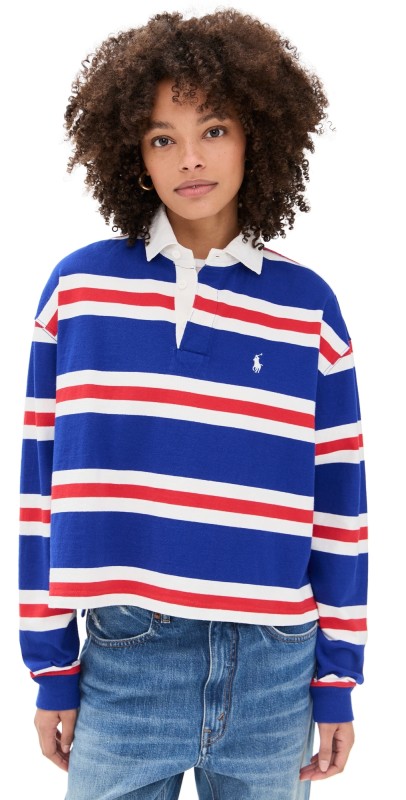 Polo Ralph Lauren Vintage Jersey Rugby Top Red White Blue