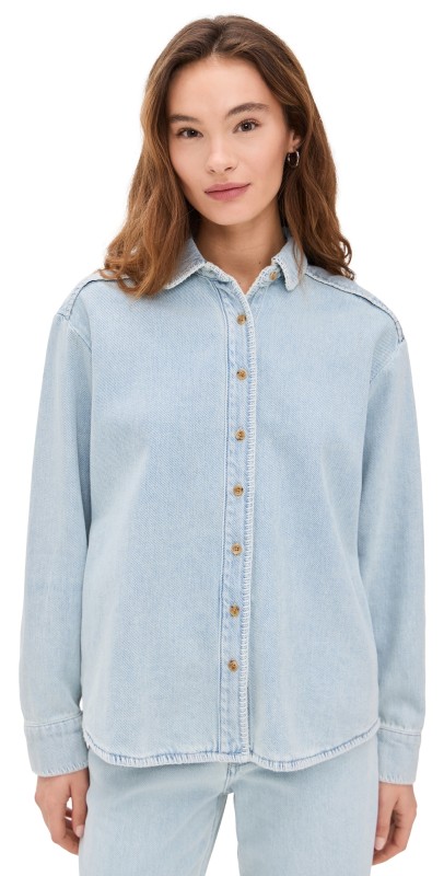 Still Here Western Shirt Cloud Vintage Blue