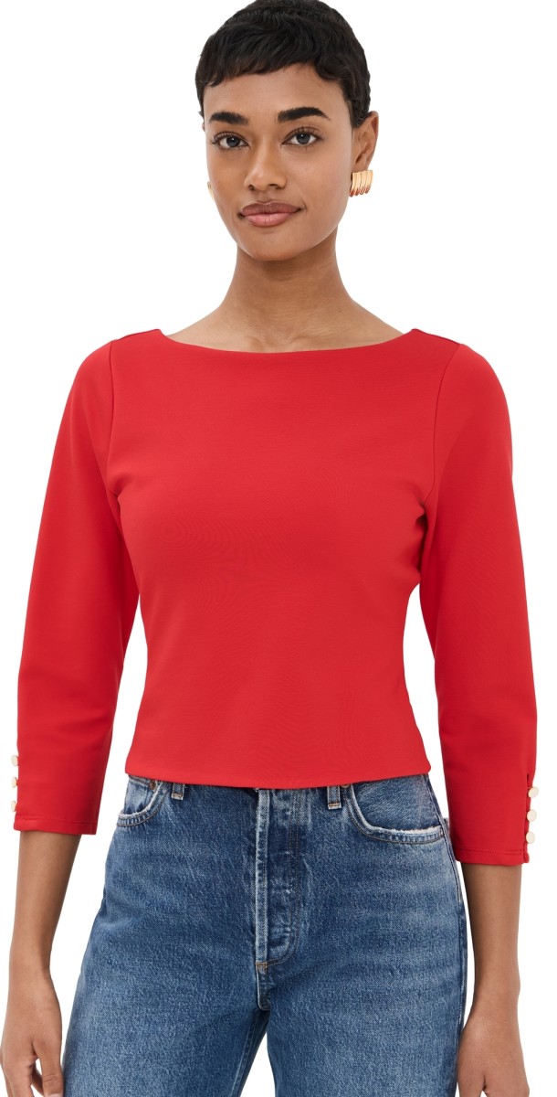 Reformation Jalen Knit Top Red