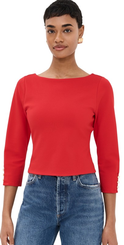 Reformation Jalen Knit Top Red