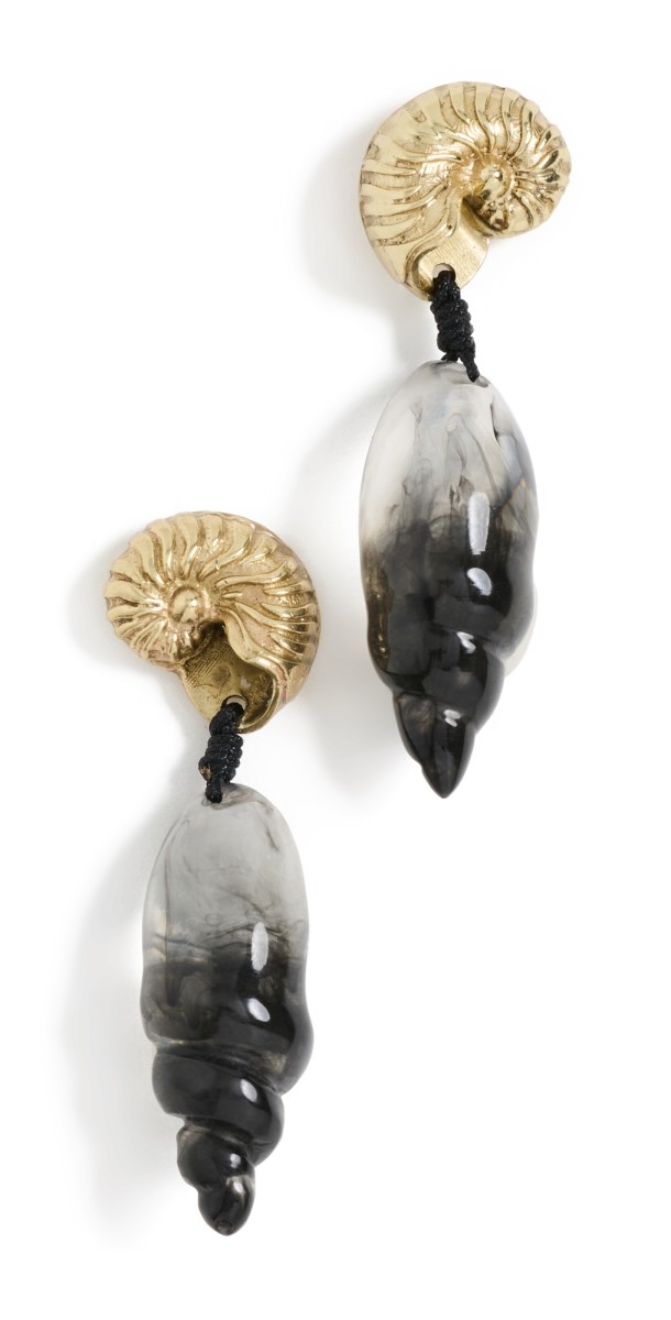 ALÉMAIS Reverie Resin Conch Drop Earrings Gold