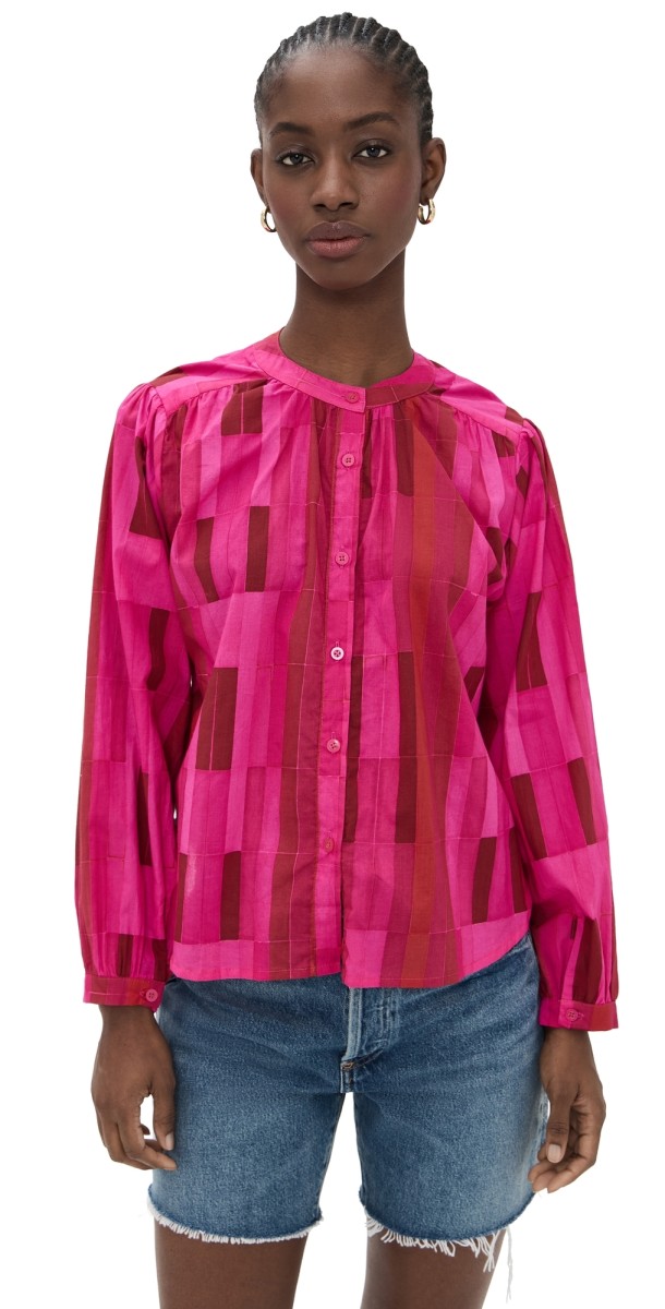 Natalie Martin Collection Tolan Shirt Sea Glass Cotton Pink
