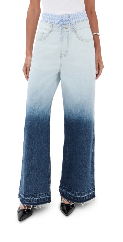 Monse Bleached Double Waistband Jeans Indigo