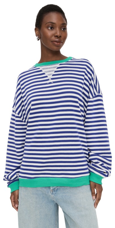 Free People Classic Striped Crew Sand Dollar Combo