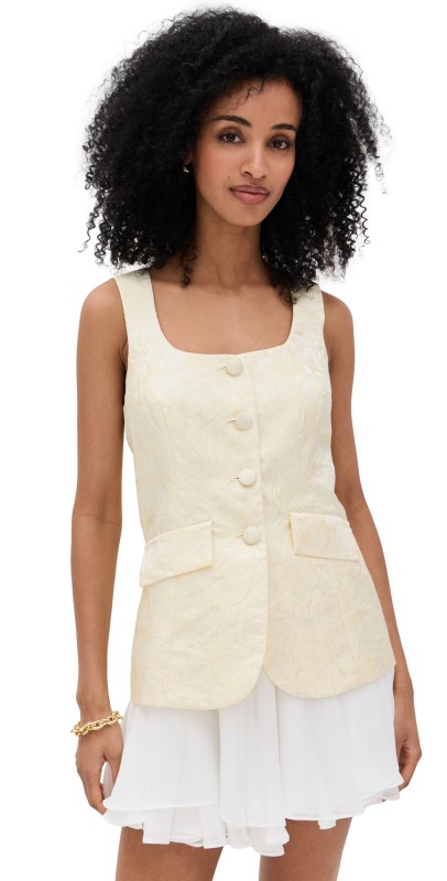 Amanda Uprichard Lilibet Dress White/Cornsilk