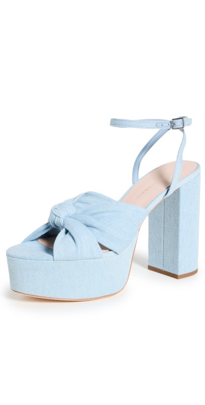 Loeffler Randall Roz Knot Platform Sandals Light Denim