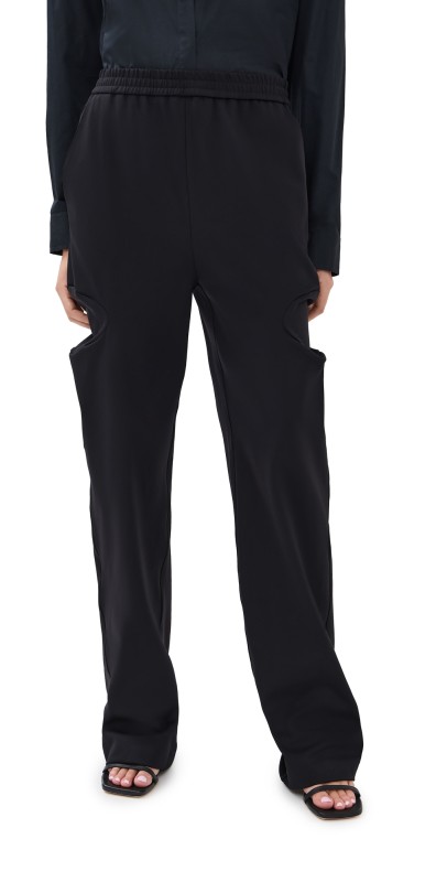 Tibi Compact Ultra Stretch Knit Sculpted Meir Pants Black