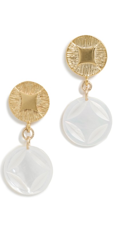 Brinker + Eliza Meryl Earrings Gold/Mother of Pearl