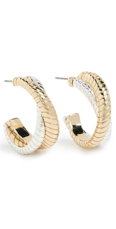 Roxanne Assoulin The Double Cobra Hoops Gold/Silver