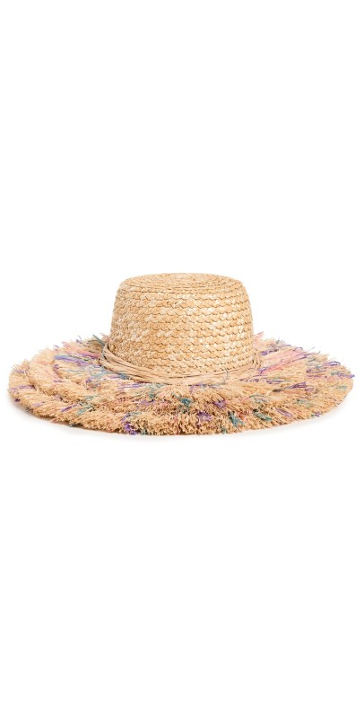 Lele Sadoughi Fringe Straw Hat Desert Sunset