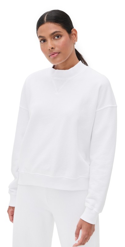 perfectwhitetee Blake French Terry Crew Neck Sweatshirt White