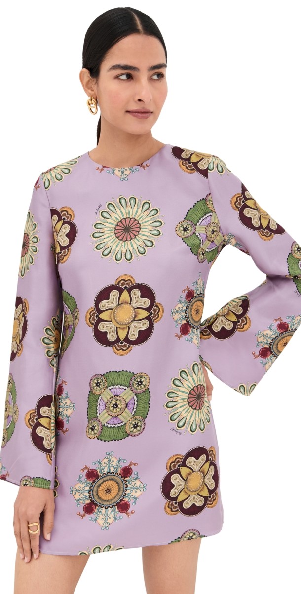 La DoubleJ Supremes Swing Silk Twill Mini Dress Dusty Pink