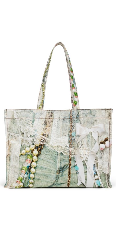 Acne Studios Logo Shoulder Tote Bag White/Gr