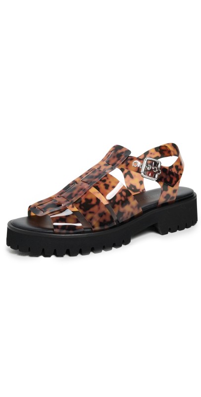 Freda Salvador Darya Fisherman Sandals Tortoise PVC
