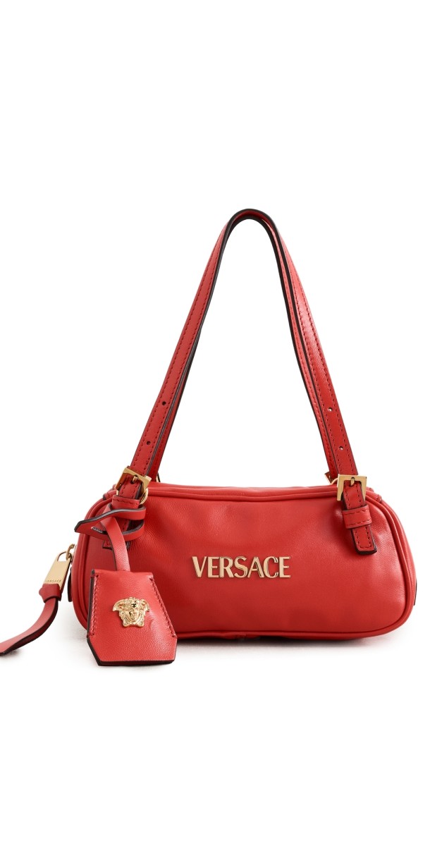 Versace Lamb Leather Mini Shoulder Bag Red/Versace Gold