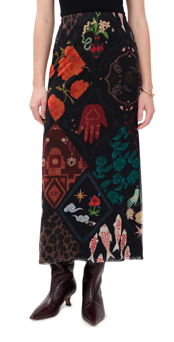 Never Fully Dressed Black Night Garden Mesh Dorris Skirt Black