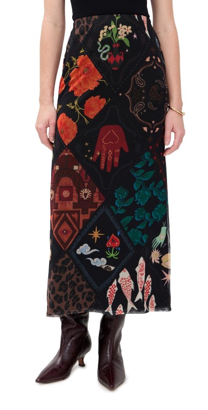Never Fully Dressed Black Night Garden Mesh Dorris Skirt Black