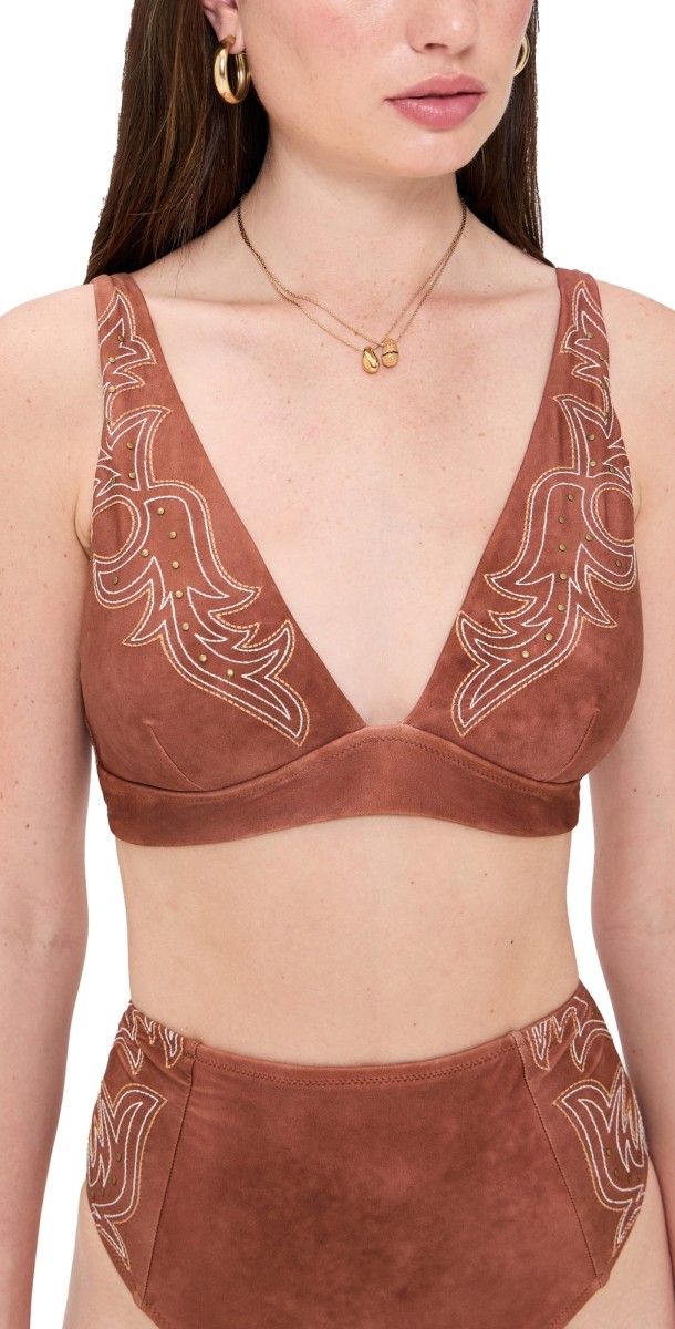 L'AGENCE Lexie Bolero Bikini Top Bronze