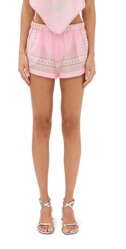 Versace Treasure Print Swim Shorts Pastel Pink/Milk