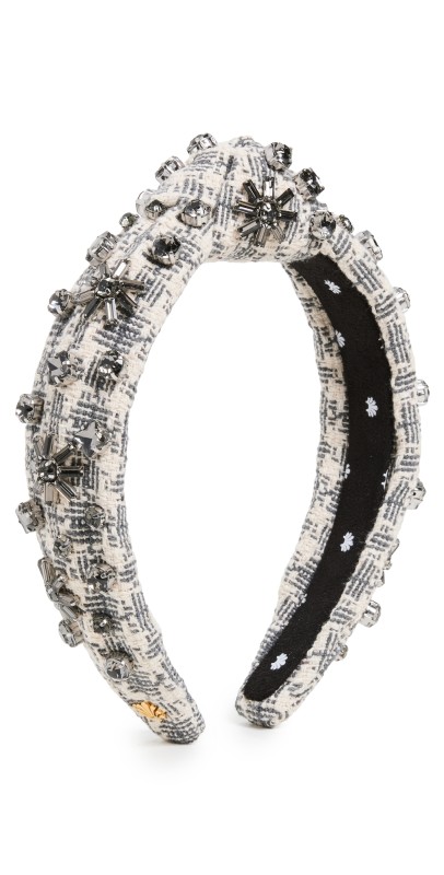 Lele Sadoughi Crystal Snowflake Slim Knotted Headband Charcoal