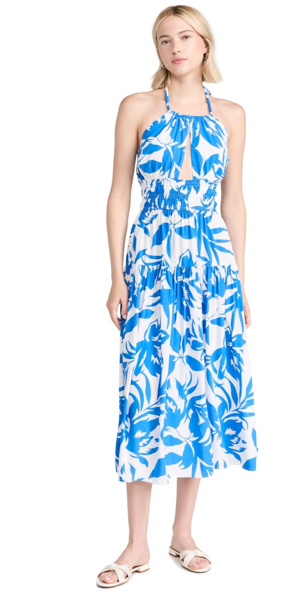 MINKPINK Raven Midi Dress Blue Floral