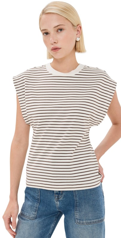 Pistola Denim Marina Tee Chestnut Ivory Stripe