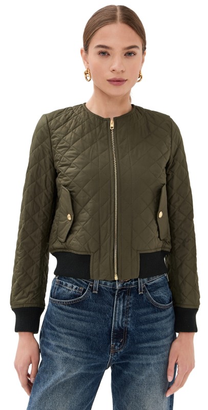 Nili Lotan Phoenix Bomber Jacket Loden