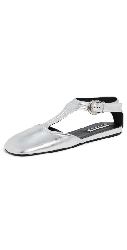 Jil Sander Mary Jane Flats Sky Grey