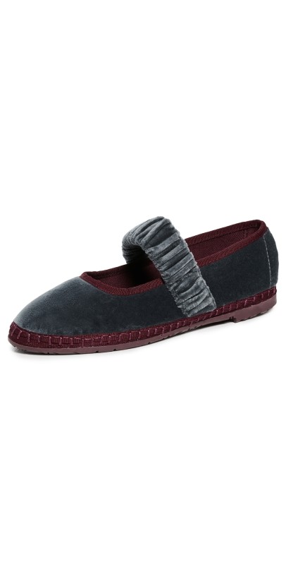 Flabelus Mafalda Mary Jane Flats Gray