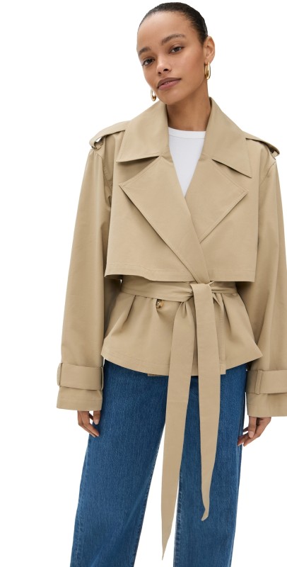 Joe's Jeans The Liz Cropped Trench Coat Camel