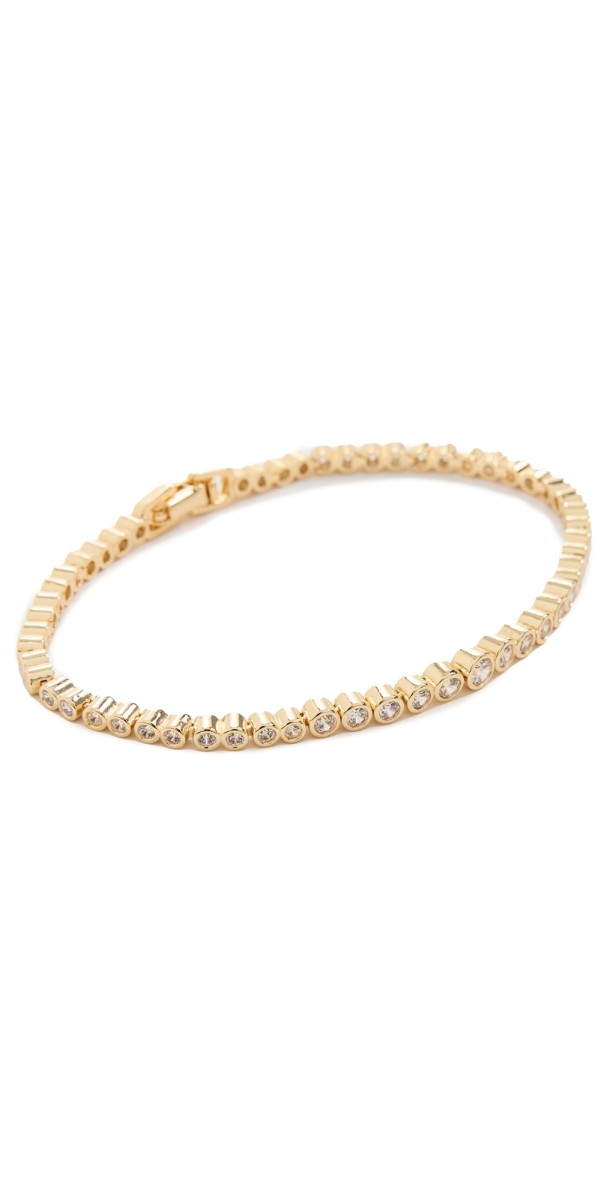 SHASHI Graduated Bezel Tennis Bracelet Gold