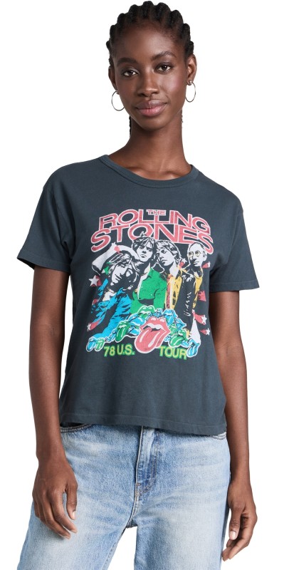 Daydreamer Rolling Stones 78 US Tour Ringer Tee Vintage Black