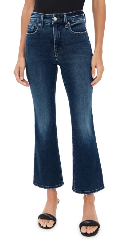 Good American Soft Tech Good Legs Cropped Mini Boot Jeans Indigo1074