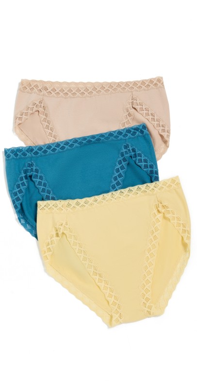 Natori Natori Bliss French Cut 3-Pack Briefs Golden/Dragonfly/Café