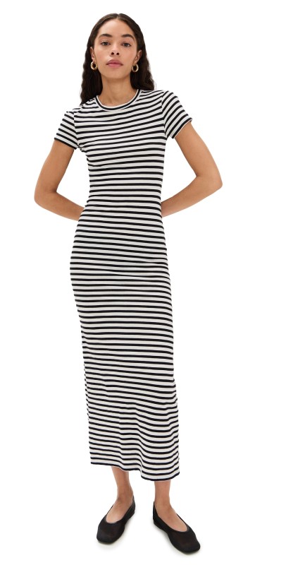 Nili Lotan Lucinda Dress Black/Ivory Stripe