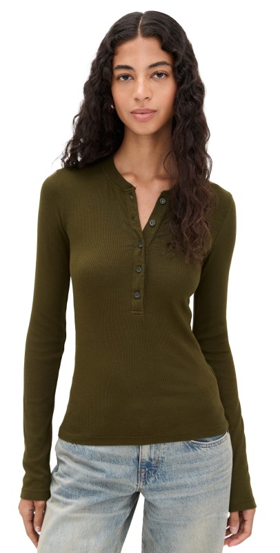 Cotton Citizen Verona Henley Dark Olive