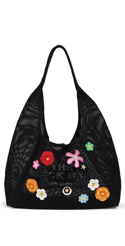 Marc Jacobs The Daisy Crochet Sack Bag Black Mult