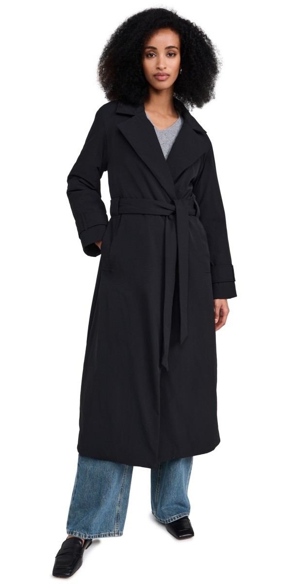 ALIGNE George Padded Wrap Coat Black