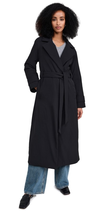 ALIGNE George Padded Wrap Coat Black