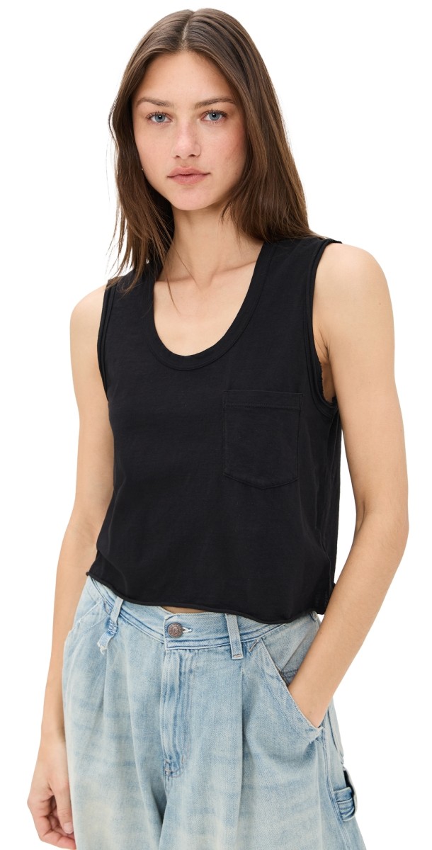 James Perse Vintage Pocket Tank Black