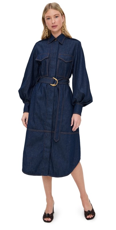Zimmermann Denim Cargo Midi Dress Ink