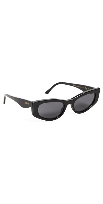 Illesteva Alexa Sunglasses Black w/ Grey Flat Lenses