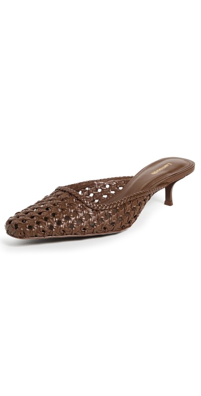Larroudé Amal Macrame Heels Umber