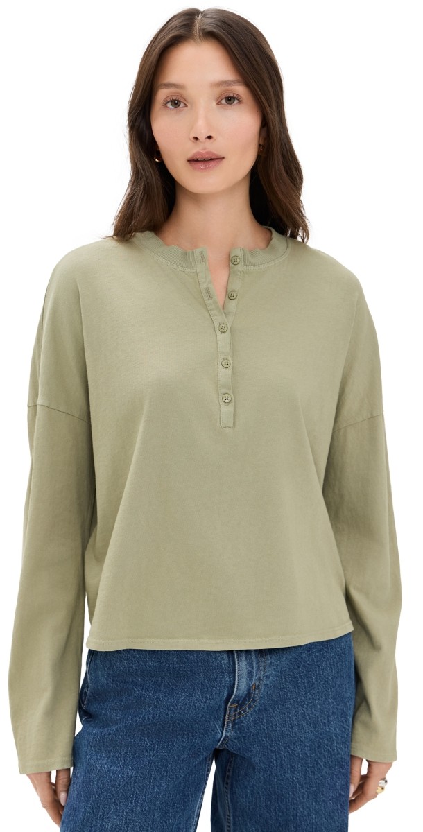ASKK NY Relaxed Henley Pistachio