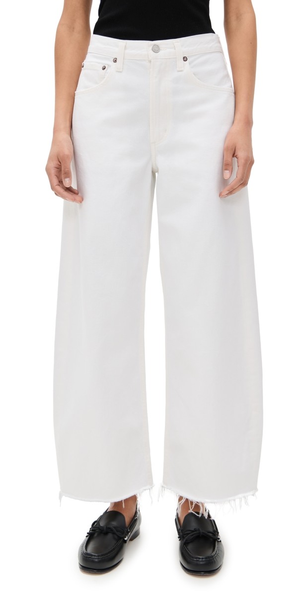 AGOLDE Low Curve Fray Jeans Milkshake
