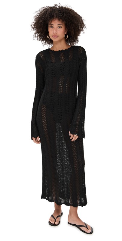 Show Me Your Mumu Packable Maxi Pullover Black Crochet